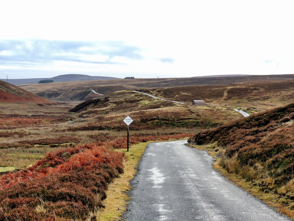 The seemingly endless moor road...